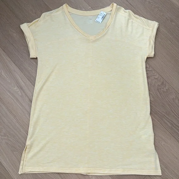 NWT HYBA (M) Tunic Ultra-Soft Activewear Stretch Rolled Sleeves Yellow - Medium - Picture 2 of 9